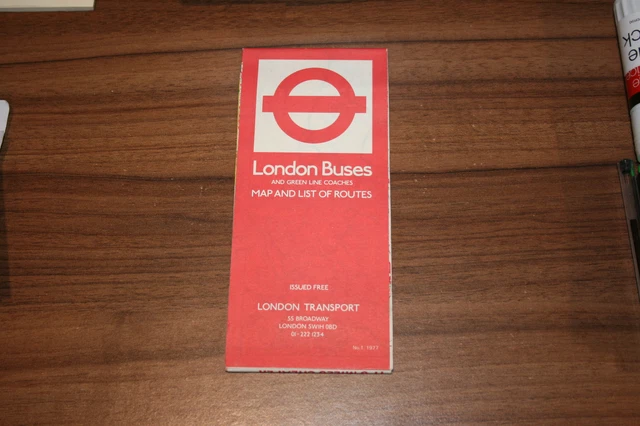 LONDON TRANSPORT BUS Map List of Routes No: 1 1977 £2.00 - PicClick UK