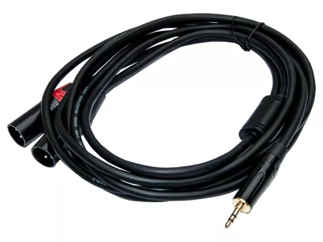 Adapterkabel 3m 2x XLR male auf 3,5mm Mini Klinke für Laptops, Handy, MP3 Player