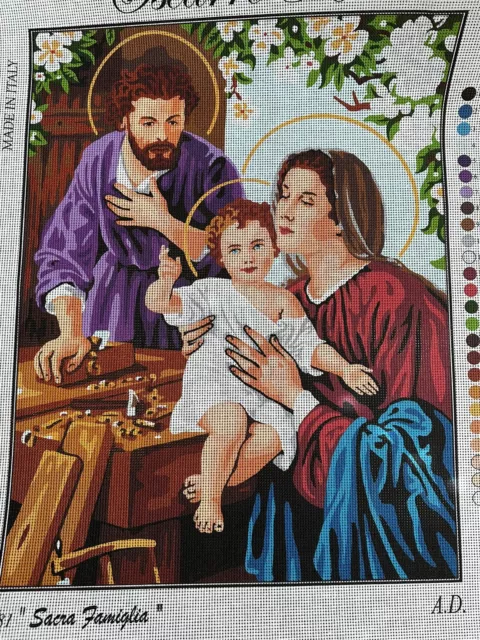 Lona de aguja de 20x24 pulgadas lona de la Sagrada Familia solamente