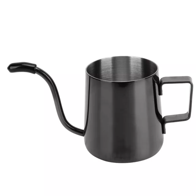 (Bright Titanium Black))Coffee Kettle Easy To Carry 240ml 304 Stainless Steel