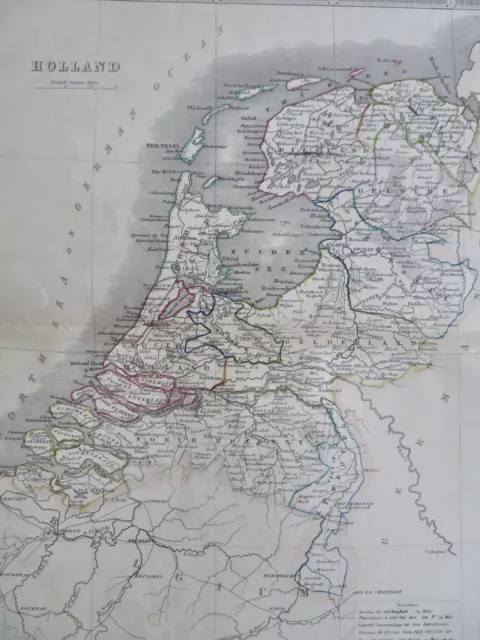 Netherlands Holland Zealand Brabant Flanders Amsterdam 1852 Philip engraved map