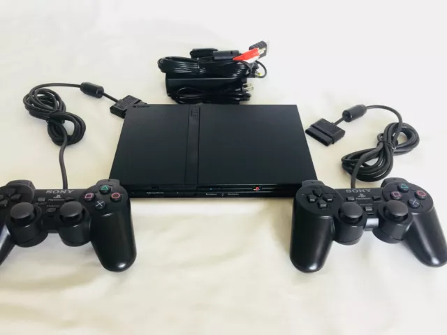 Restored Sony Playstation 2 PS2 Fat Video Game Console Black Controller  Power AV Cables (Refurbished)