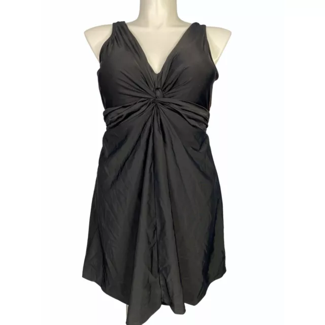 Shapermint Essentials womens Black Swim Knot Front Swim Dress sz 4XL NWT