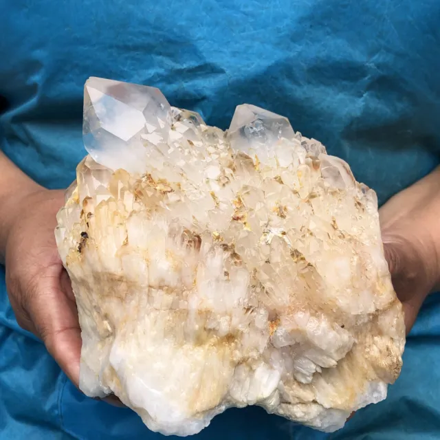 4.62LB Natural Clear Quartz Cluster Crystal Cluster Mineral Specimen Heals 1115