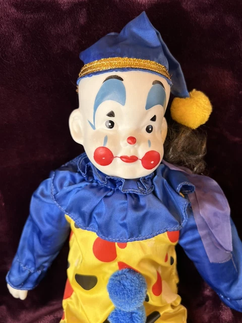 Bisque Porcelain Clown Doll - Collectible 22” Long Hair HTF Vintage Tall