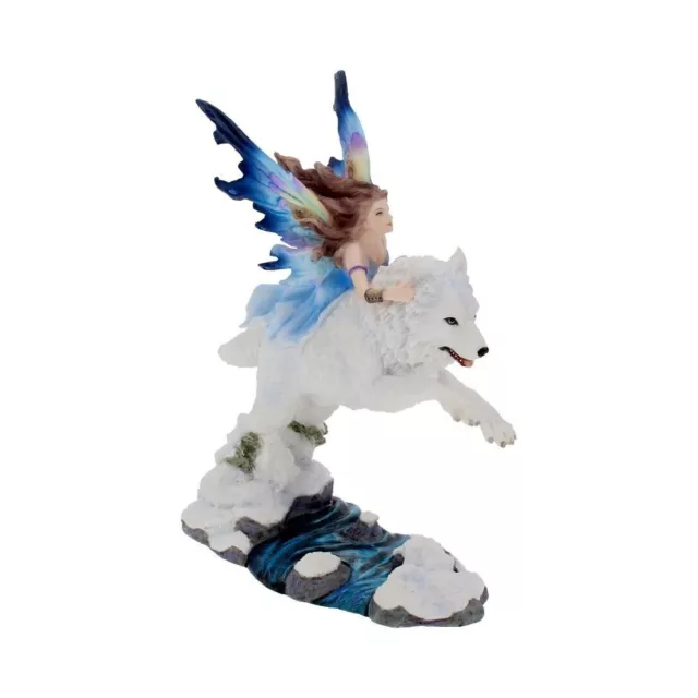 Free Spirit Figurine Fairy and White Winter Wolf Ornament 23.5cm Fairy Gifts