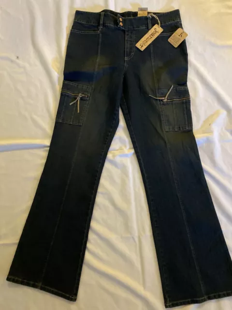 Nuovo Donna Jeanstar Elasticizzato Jeans Blu Bootcut Gamba Pantaloni Medio Rise