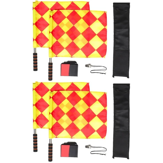 2x Flag Referee Flags for Soccer Match Sports Outdoor Training