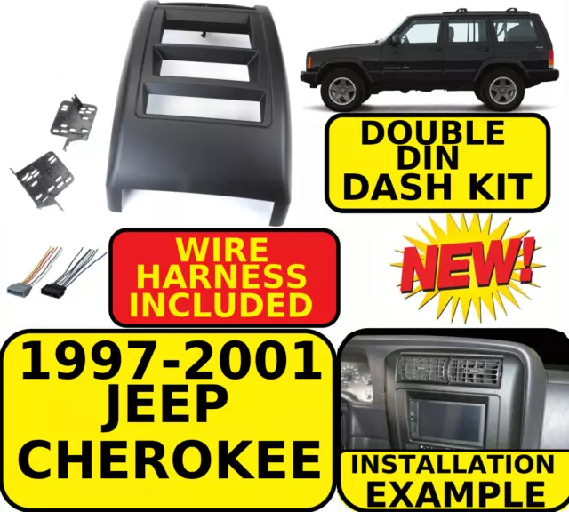 FOR JEEP WRANGLER Tj 1997-2002 Double Din Dash Bezel Radio Stereo Mounting  Kit $ - PicClick