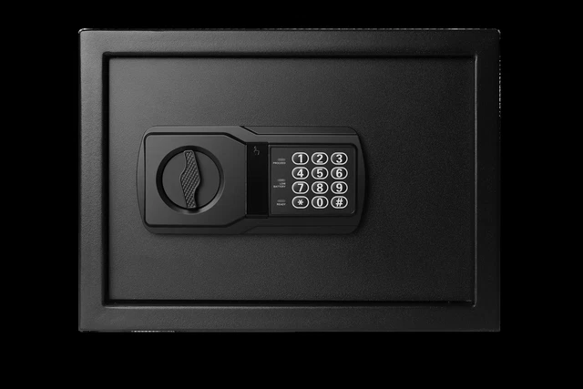 Pen + Gear Safes Model 44E20 with Electronic Lock, Backup Key, 1 Shelf, Black