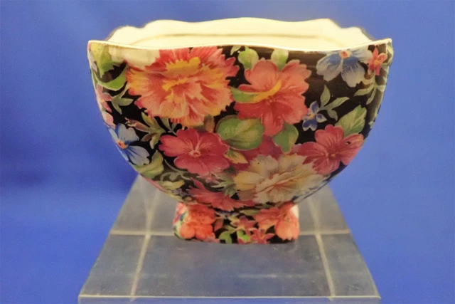 Vintage Royal Winton China Florence Chintz Pattern Square Footed Sugar