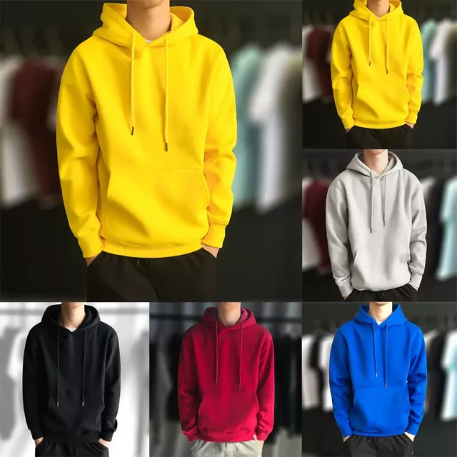 Sweat-shirt à capuche jaune avec pull simple pull à manches longues pour homme