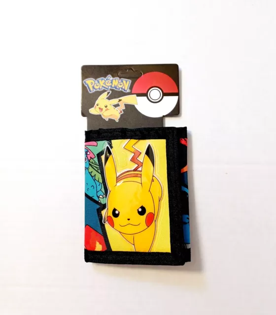Pokemon Pikachu & Friends Trifold Wallet Canvas All Over Print Brand New