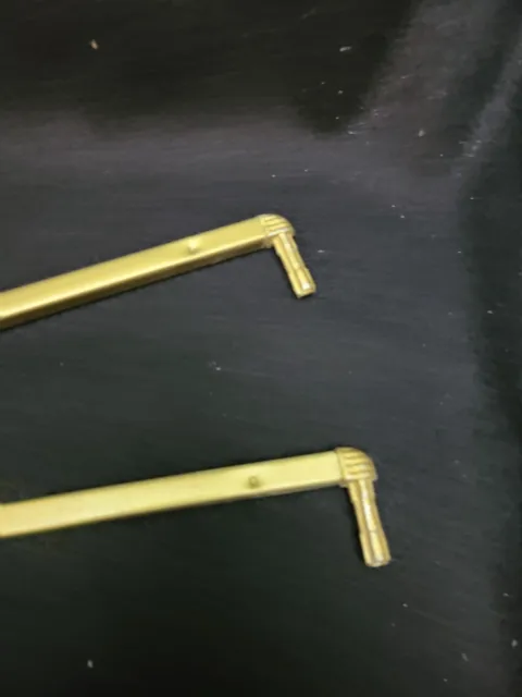 Antique Vintage Lot of 2 Swing Arm CURTAIN Rods- Shabby Gold Wings Plastic Metal 2