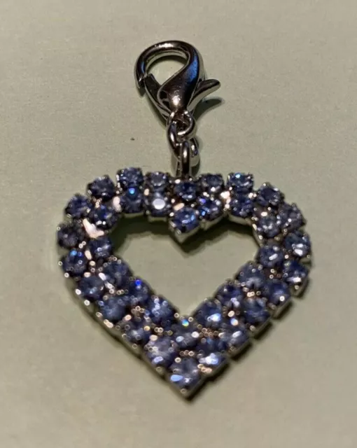 Cat Dog Blue Rhinestone Shiney Pet Necklace Clasp Heart Charm Pendent NEW