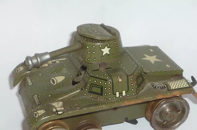 Alter Gama Panzer tank Blechspielzeug Blechpanzer Militär 2.WK Dachbodenfund WH 2