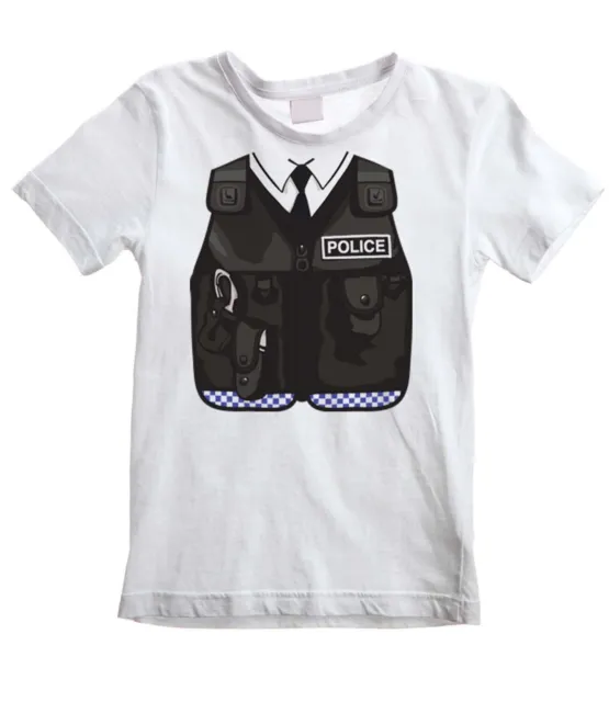 POLICE FANCY DRESS KIDS T-SHIRT Party Do Night Costume Outfit Childrens