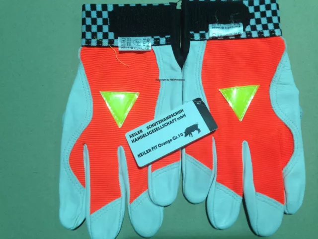 Motocross, Keiler Fit Orange Arbeitshandschuhe, Maschinenhandschuh,  KFZ Gr. 7 3