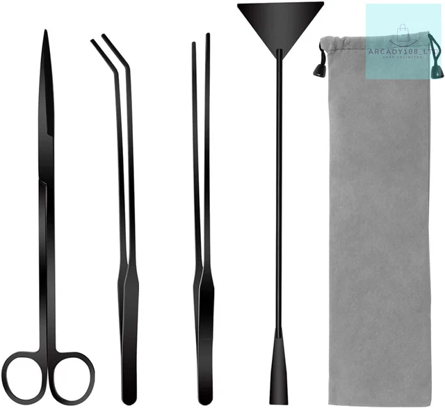 Aquarium Aquascape Tools Kit, 4 in 1 Anti-Rust Aquatic Plant Aquascaping Tool