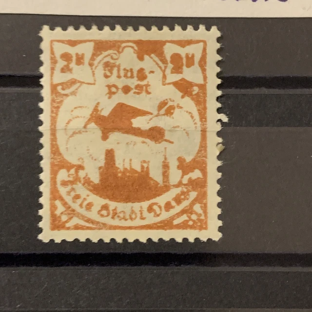 Briefmarke Freie Stadt Danzig Fehldruck 2