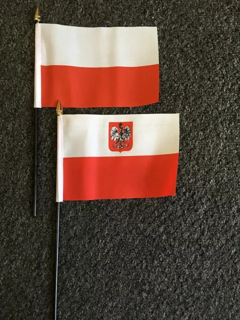 Polish Eagle Table / Hand Flag Polska Polski Warsaw Catholic Poland Football EU