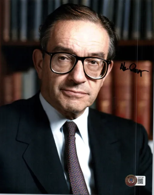 Alan Greenspan Signed 8X10 Photo Beckett Bas Coa Us Chair Federal Reserve 7