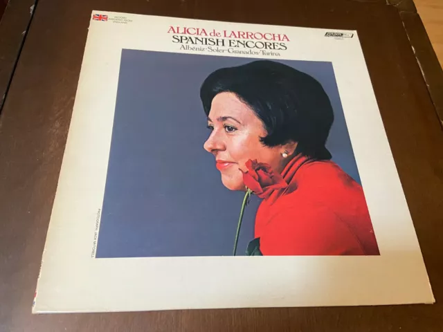 Alicia de Larrocha~Spanish Encores~INNER~London FFRR LP~Albeniz, Soler, Granados