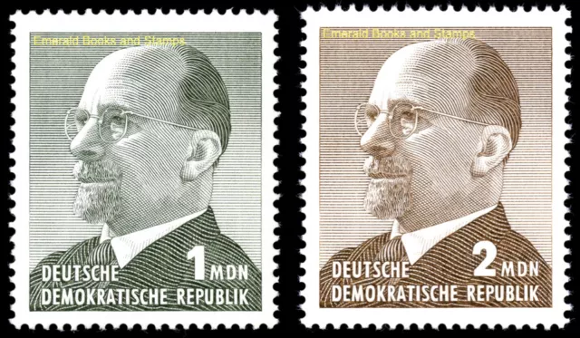 EBS East Germany 1965 Walter Ulbricht large format (II) - Michel 1087-1088 MNH**