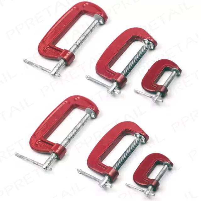 SET OF 6 ASSORTED G CLAMP SET SMALL-LARGE 1/2/3 Vice Grip Model
