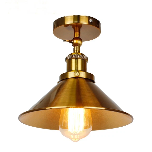 Modern Semi Flush Ceiling Light Fitting Yellow Brass Lounge Home Pendant lights