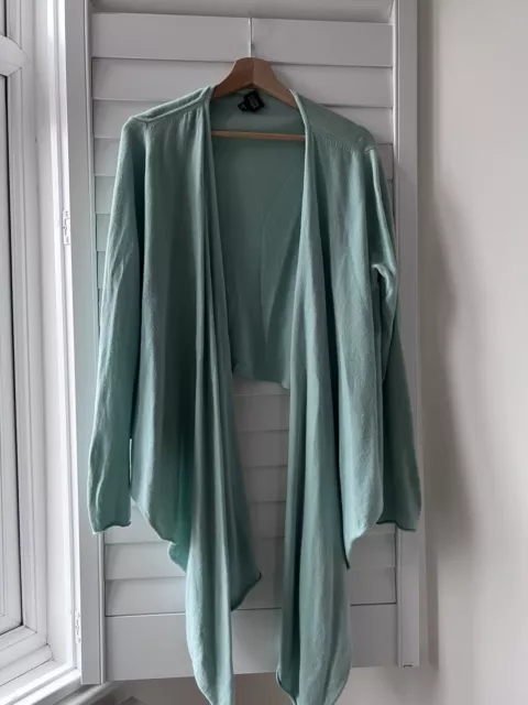 EILEEN FISHER Kaschmir Seide Cardigan neuwertig grün offen vorne - Größe Medium