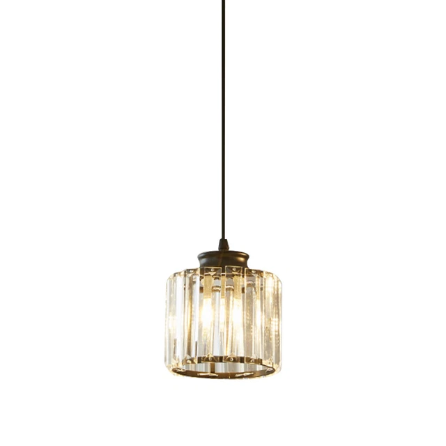 Round Single Head Chandelier Branches Crystal Ceiling Light Cafe