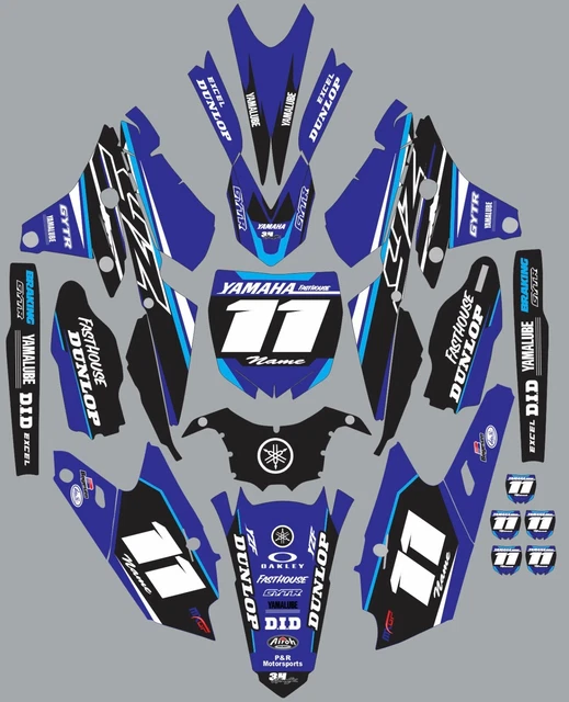Decals for YAMAHA GRAPHICS  YZ250f 2014-2018 and YZ450F YZ 250f  2014-2017 Blue