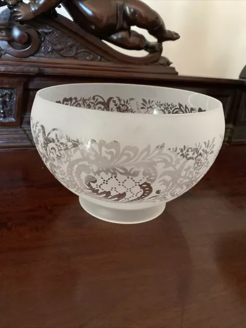 Etched Glass Lamp Shade, 4" Fitter