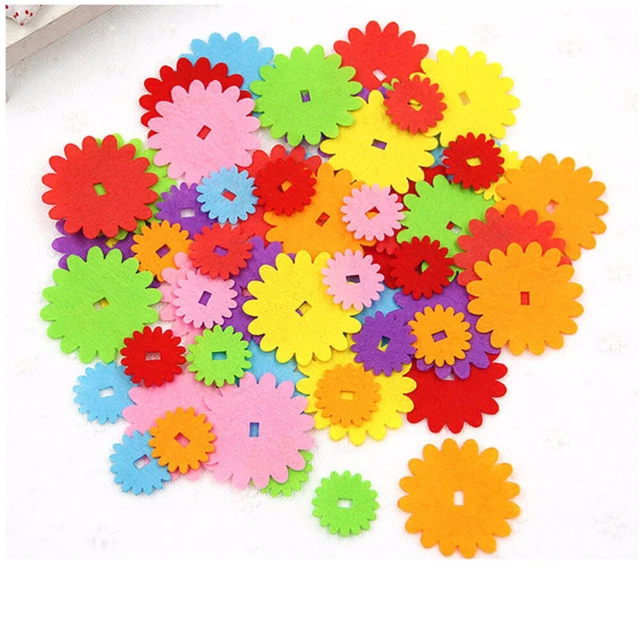 5 juegos de flores de fieltro flores no tejidas pétalo decorativo pétalo para