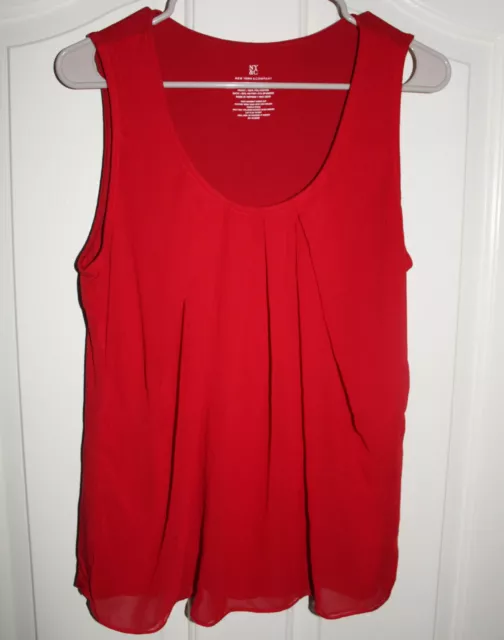 New York & Company Women's Large Red Sleeveless Tank Top Shirt