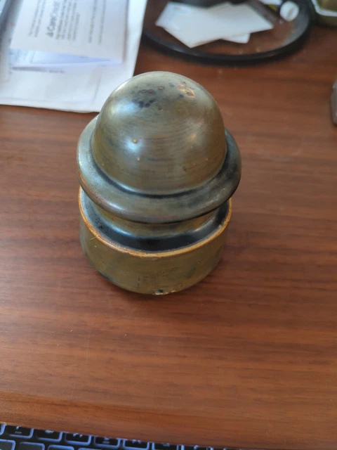 Vintage Ceramic unmarked Electric Porcelain Insulator dome Top unusual colors 2