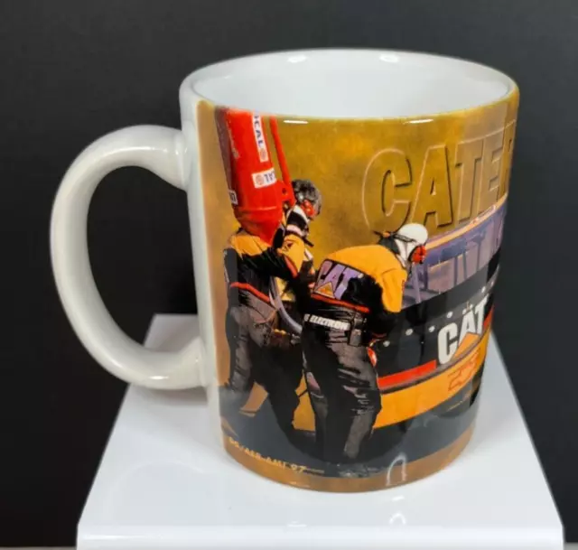 Vintage CAT Racing Car and Crew Photo Coffee Mug