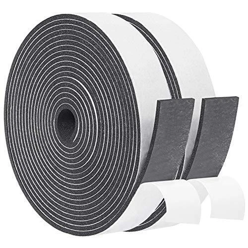 Foam Strips Adhesive 2 Rolls 1 Inch Wide X 1/8 Inch Thick, Neoprene Weather