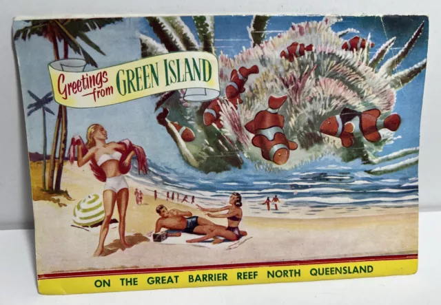 Vintage Foldout Souvenir Images From Green Island Great Barrier Reef Free Post
