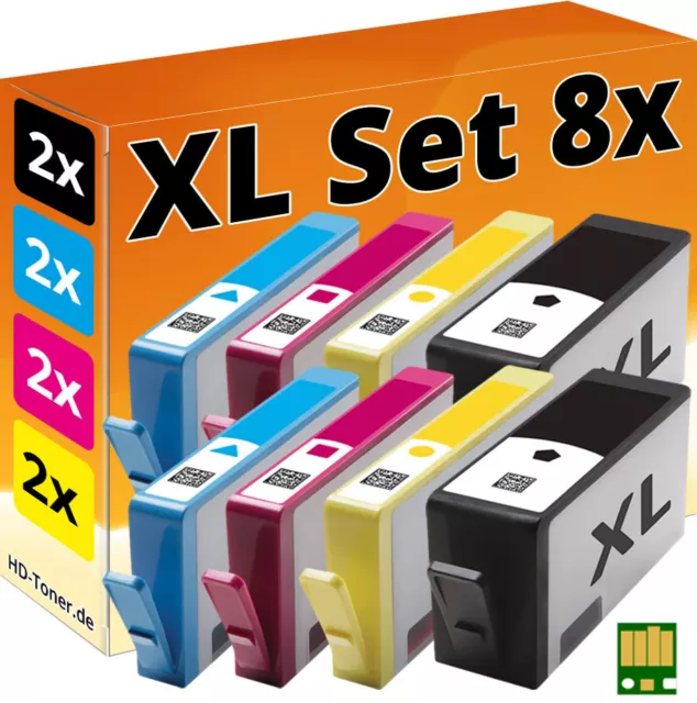 8x CARTUCCE per HP 920XL CON CHIP OFFICEJET 6000 6500A 7000 7500A E710a E809a