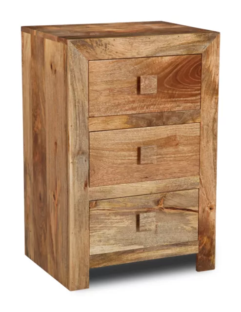 Solid Mango Wood Light Dakota Small Chest Of Drawers New Indian Furniture