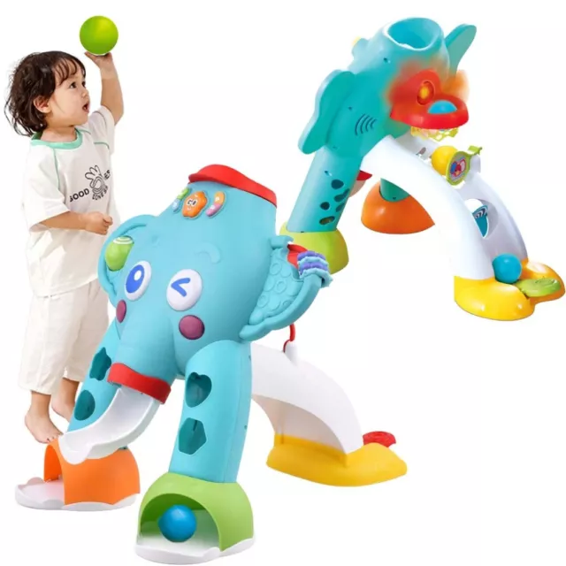 Kids Ball Popper Puzzle Toy Happy Elephant Play Ball Toy with Light and Music