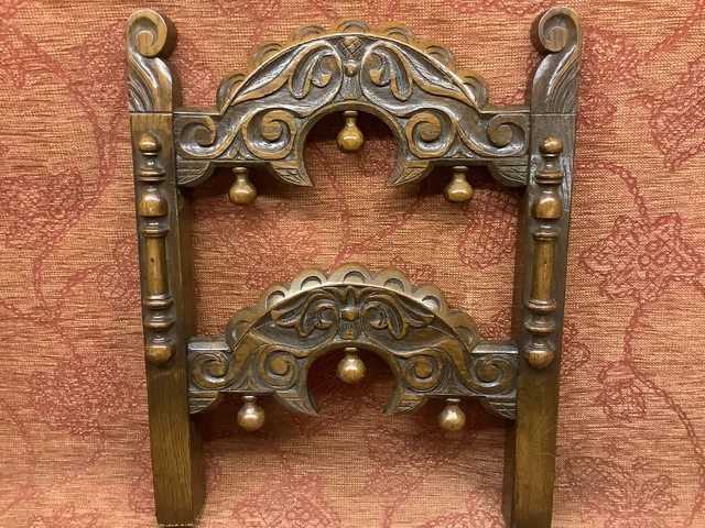 Carved Oak Pediment/Panel Salvaged Vintage Up Cycle Repurpose Reclaimed