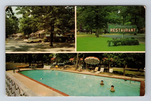 Louisville GA-Georgia Allenwood Motel Classic Cars Antique Vintage Postcard