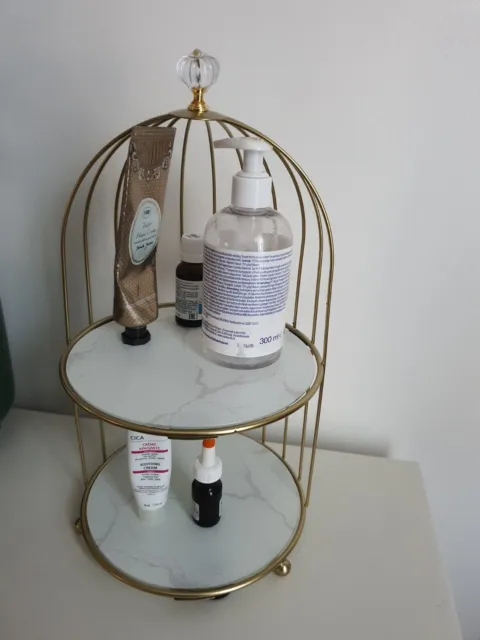 Étagère Rangement de Maquillage Organisateur de Maquillage Cosmétiques Doré