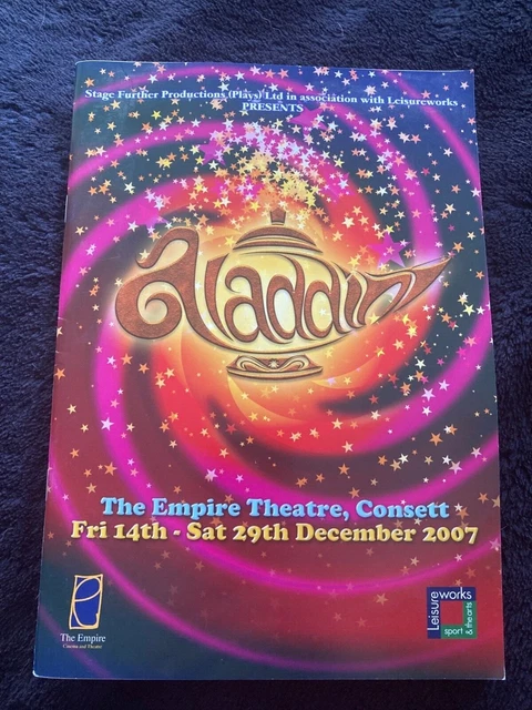 ALADDIN PANTOMIME PROGRAMME Consett 2007 Empire Theatre Simon Robinson ...