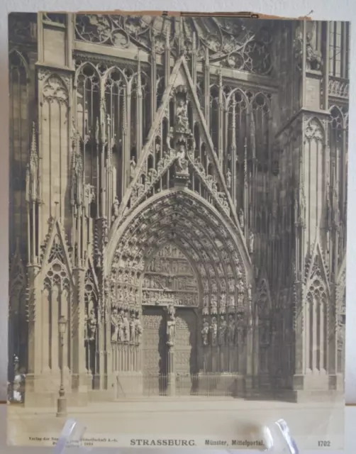 Foto Analogica Anonimo Di 1904 Strasburgo Cattedrale Porta Gotico