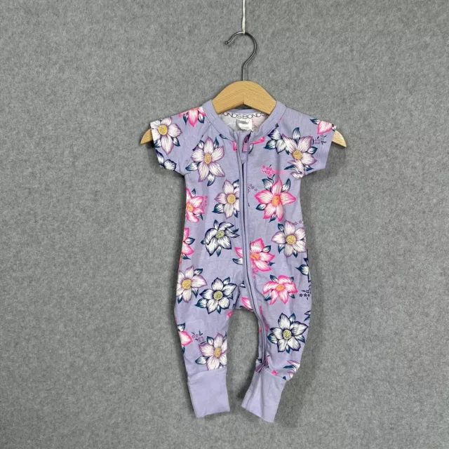 Bonds Short Sleeve Wondersuit Newborn Floral Flower Print 0000 New NWT