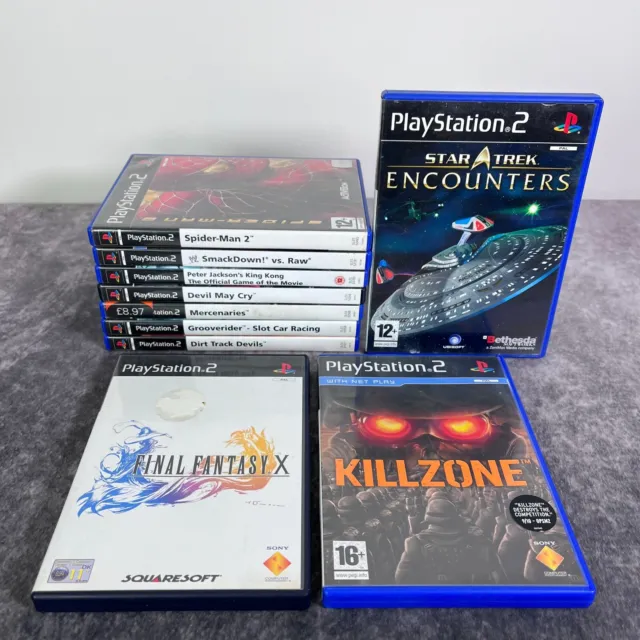 PS2 PlayStation 2 10 Game Bundle Final Fantasy Killzone DMC Mercenaries + More
